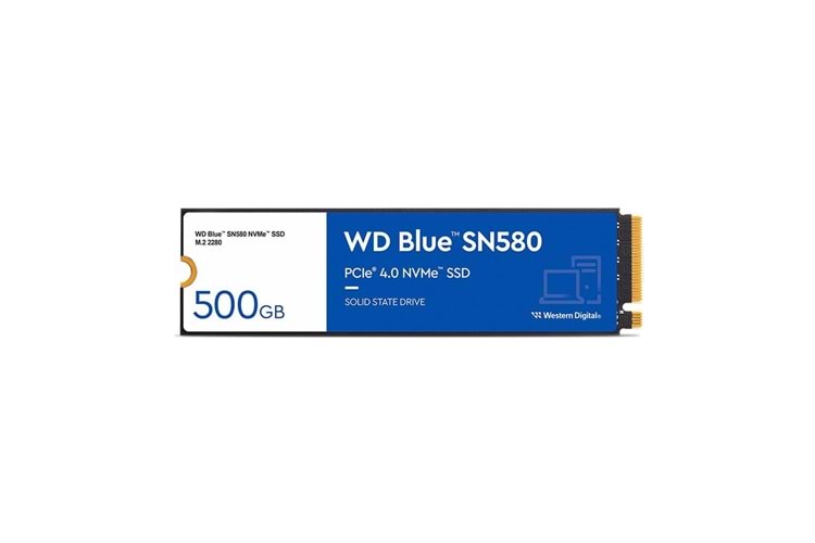 Wd 500Gb Blue SN580 WDS500G3B0E PCIe Gen4 x4 Okuma 4000MB – Yazma 3600MB M.2 Ssd