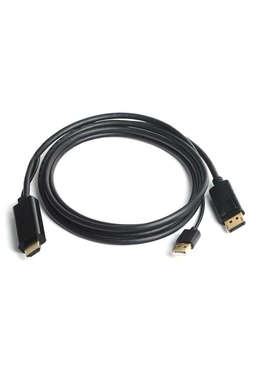 Dark DK-CB-AHDMIXDP2 HDMI to DisplayPort Dönüştürücü 2 Metre USB Güç Kablosu Destekli Kablo