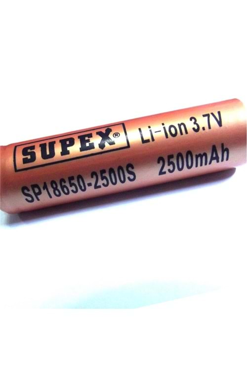 Supex 26650-5000F 3.7V 5000MA Şarjlı Li-on Pil Düz Kafa Pil