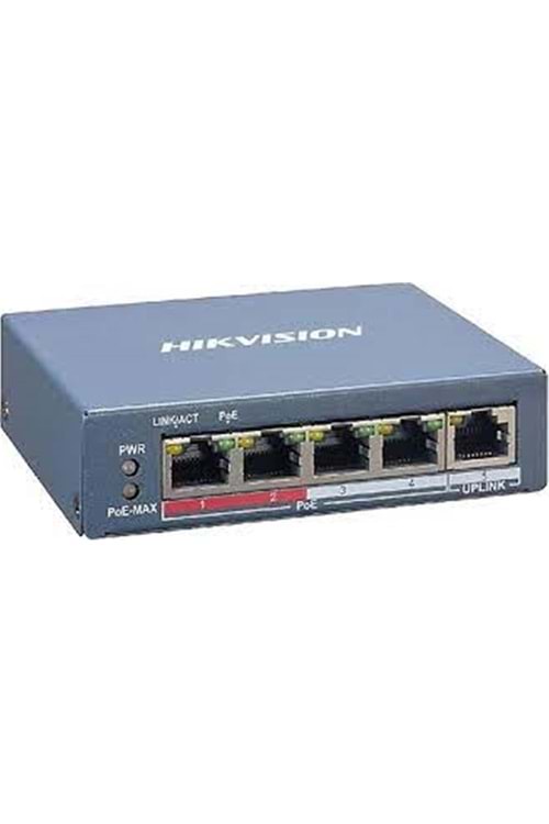 Hikvision DS-3E1105P-EI 4 PORT 10-100 4 PORT POE+ 65W Yönetilemez Switch