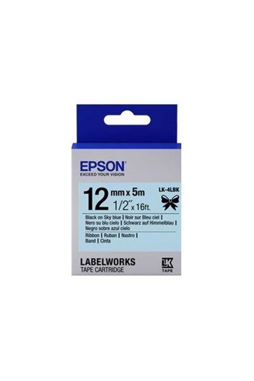 Epson LK-4YBF Flour Sarı Üzeri Siyah 12MM 9Metre Etiket