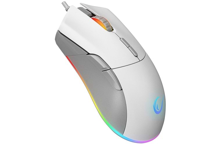 Rampage SMX-R21 COMPACT Usb Beyaz-Gri RGB Işıklı+Macro 7200dpi - 1000hz Gaming Oyuncu Mouse