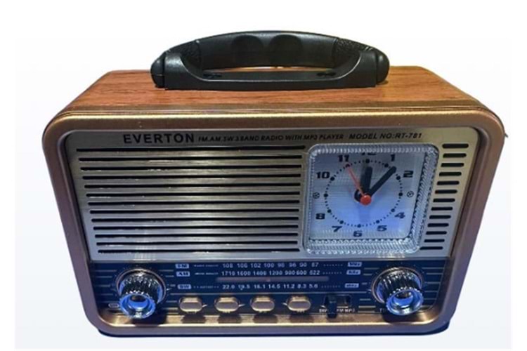 Everton Rt-781 -Usb-Tf-Am-Fm-Sw-Blue-Connect-Tws-Usb Şarj Nostaljik Radyo