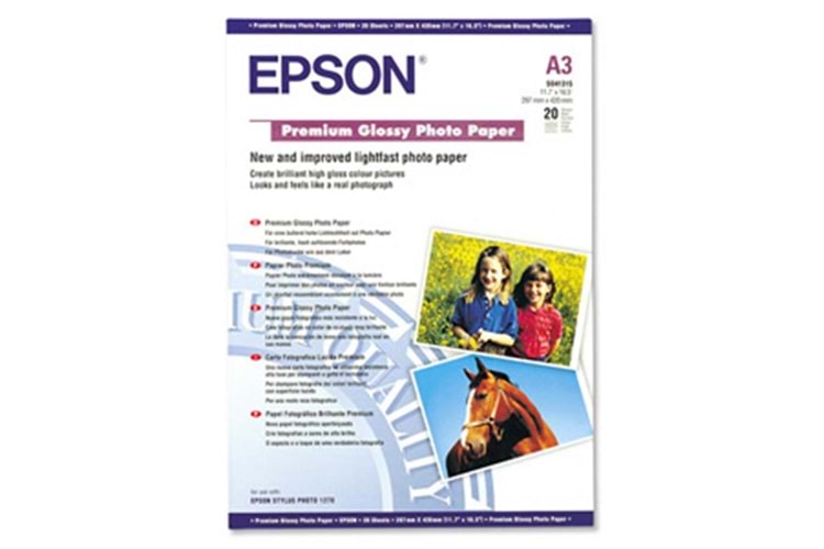 Epson A3 255Gram 20'li Premium Glossy Fotoğraf Kağıdı S041315
