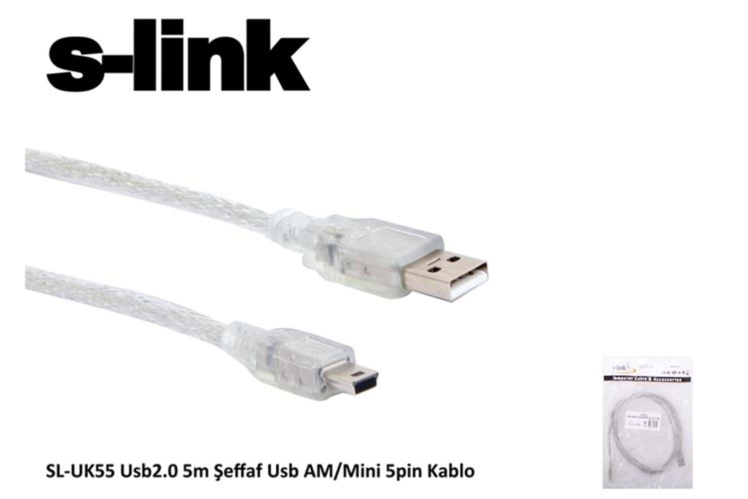 S-link SL-UK55 Mini 5p To 5mt Usb Kamera Kablosu