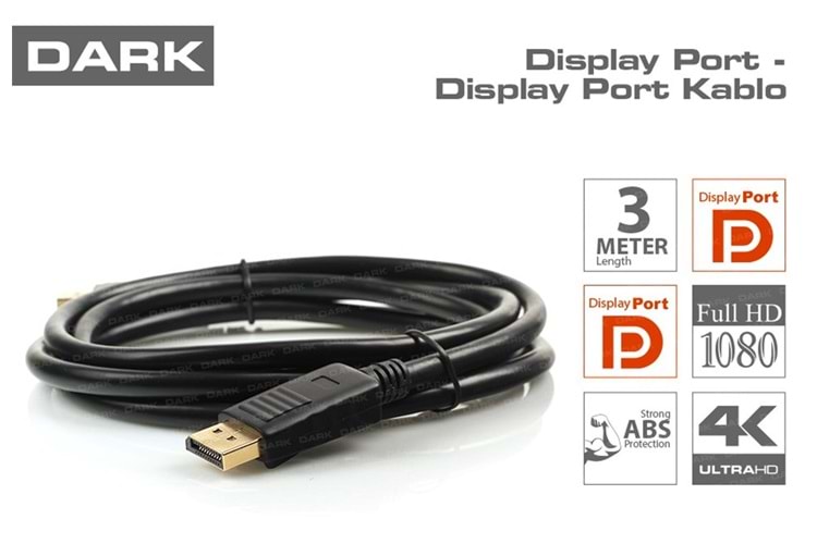 Dark DK-CB-DPL300 3Mt Display Erkek To Display Erkek