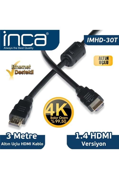 Inca IMHD-30T 3mt Hdmı-M-Hdmı-M Kablo