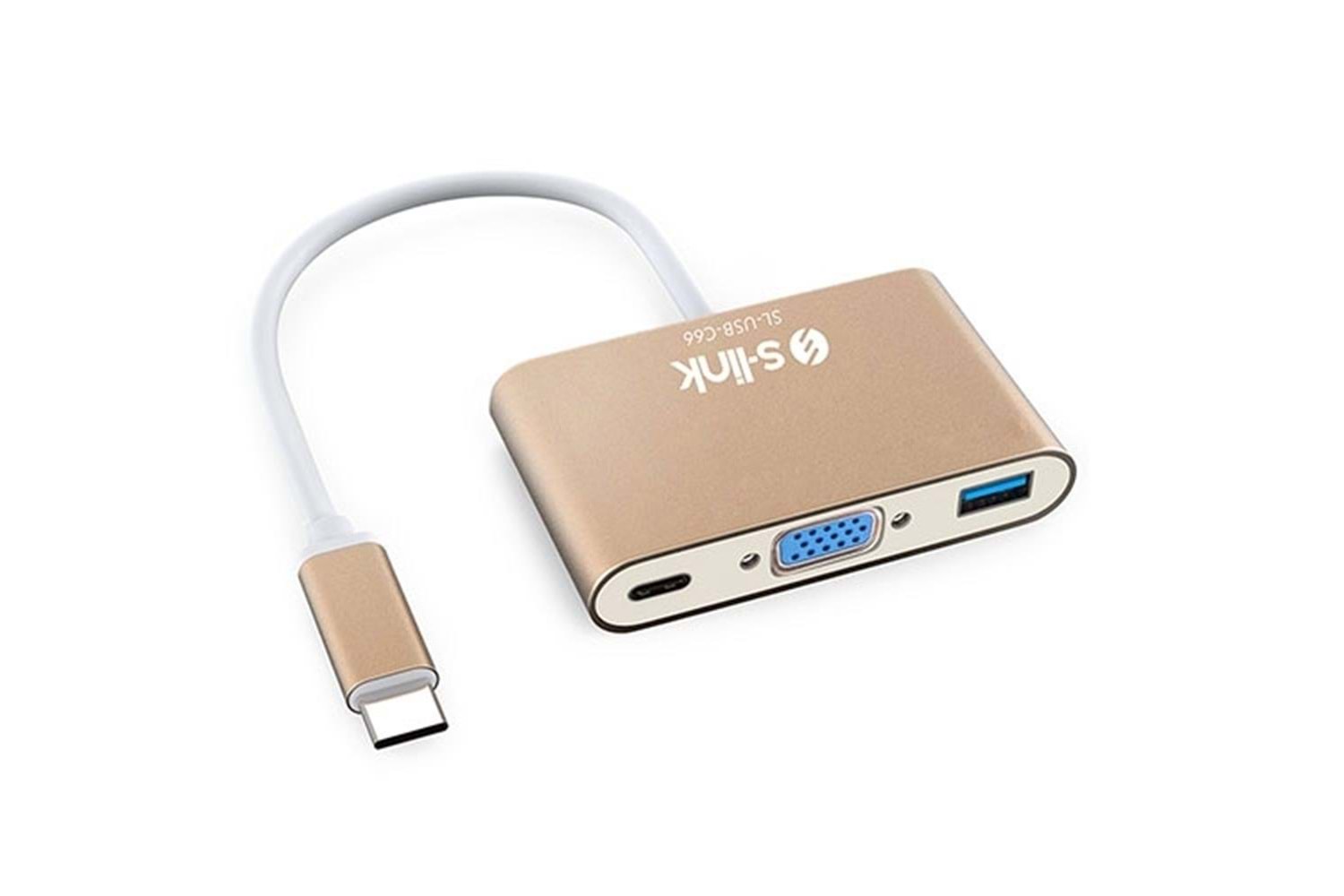 S-link SL-USB-C66 Type-C to VGA+usb3.0+pd Kablo