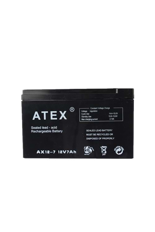 Atex AX-12V 12AH Bakımsız Kuru Akü