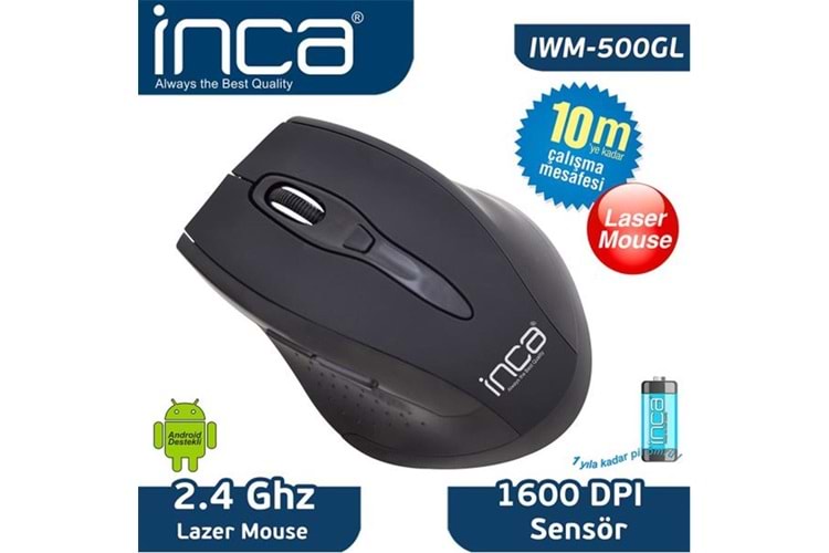 Inca IVM-500GL 500GL 2.4GHZ Wireless 1600DPİ Mouse