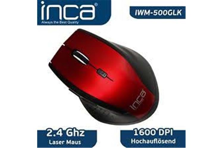 Inca IVM-500glk Kırmızı Kablosuz Mouse 1600dpı