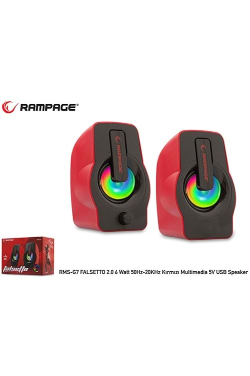 Rampage RMS-G7 Falsetto 2.0 6 Watt Kırmızı 5v Usb