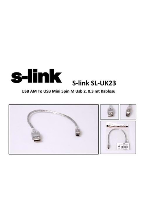 S-link SL-UK23 Usb am To USB Mini 5pin m Usb 2.0 30 cm Kablosu