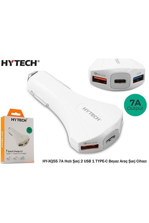Hytech HY-XQ55 7A Hızlı Şarj 2 USB 1 TYPE-C Beyaz