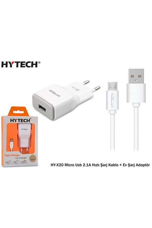Hytech HY-X20 Micro Usb 2.1A Hızlı Şarj Kablo + Ev Şarj Adaptör