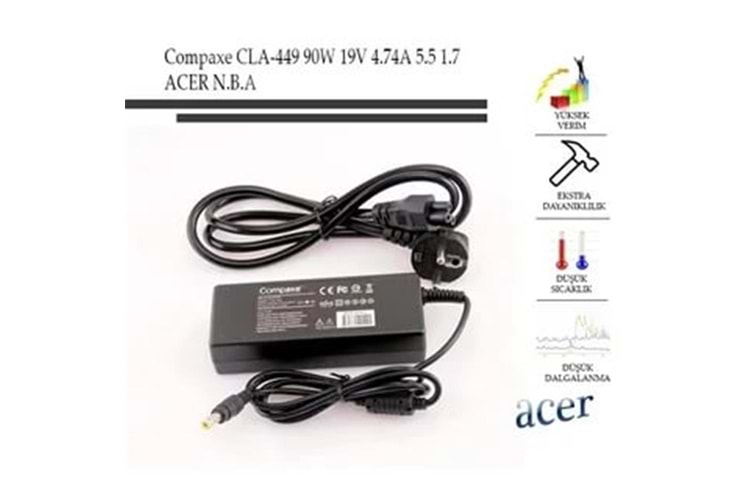 Compaxe Cla-449 19v 7.1a 5.5-1,7 Acer Notebook Adaptör