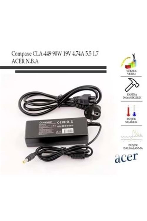 Compaxe Cla-449 19v 7.1a 5.5-1,7 Acer Notebook Adaptör