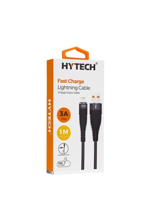 Hytech HY-X325 3A iPhone Lightning 1M, Gri Şarj Kablosu