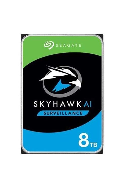 Seagate 8TB Skyhawk ST8000VE001 256MB 3.5” SATA 3 7200Rpm 7-24 Güvenlik (Resmi Distiribitör Ürünü)