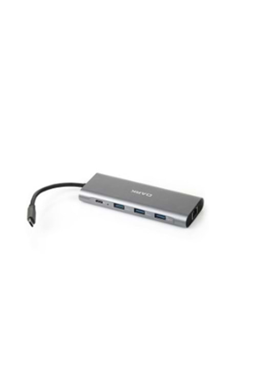 Dark USB 3.1 Type C 9 in 1 Ethernet - HDMI - TF SD Kart Okuyucu - USB 3.0 - Çevirici HUB