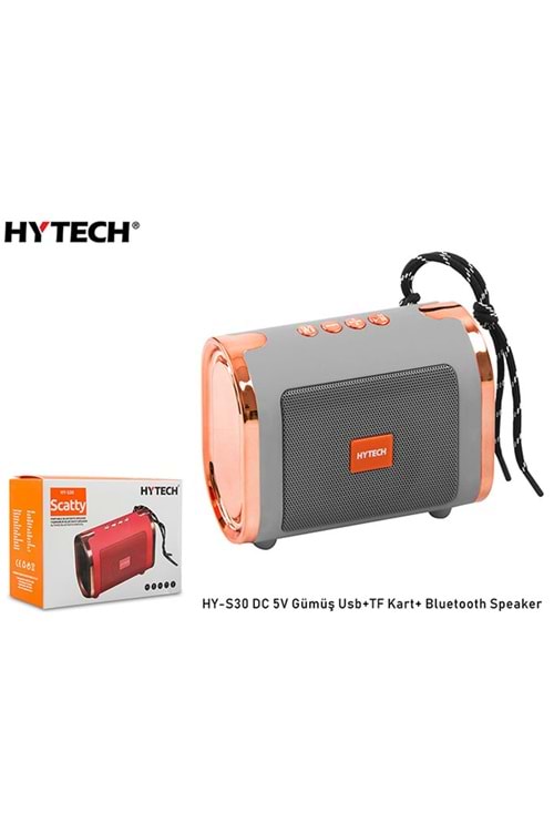 Hytech HY-S30 DC 5V Bluetooth Speaker Gümüş Usb+TF Kart+