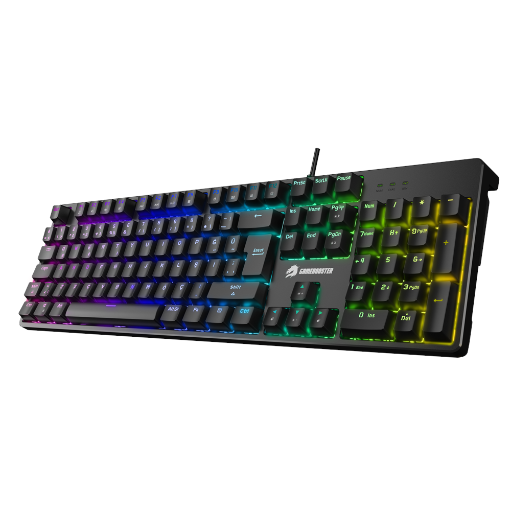 GAMEBOOSTER G24B Enigma Rainbow Aydınlatmalı Red Switch Mekanik Siyah Oyun Klavyesi