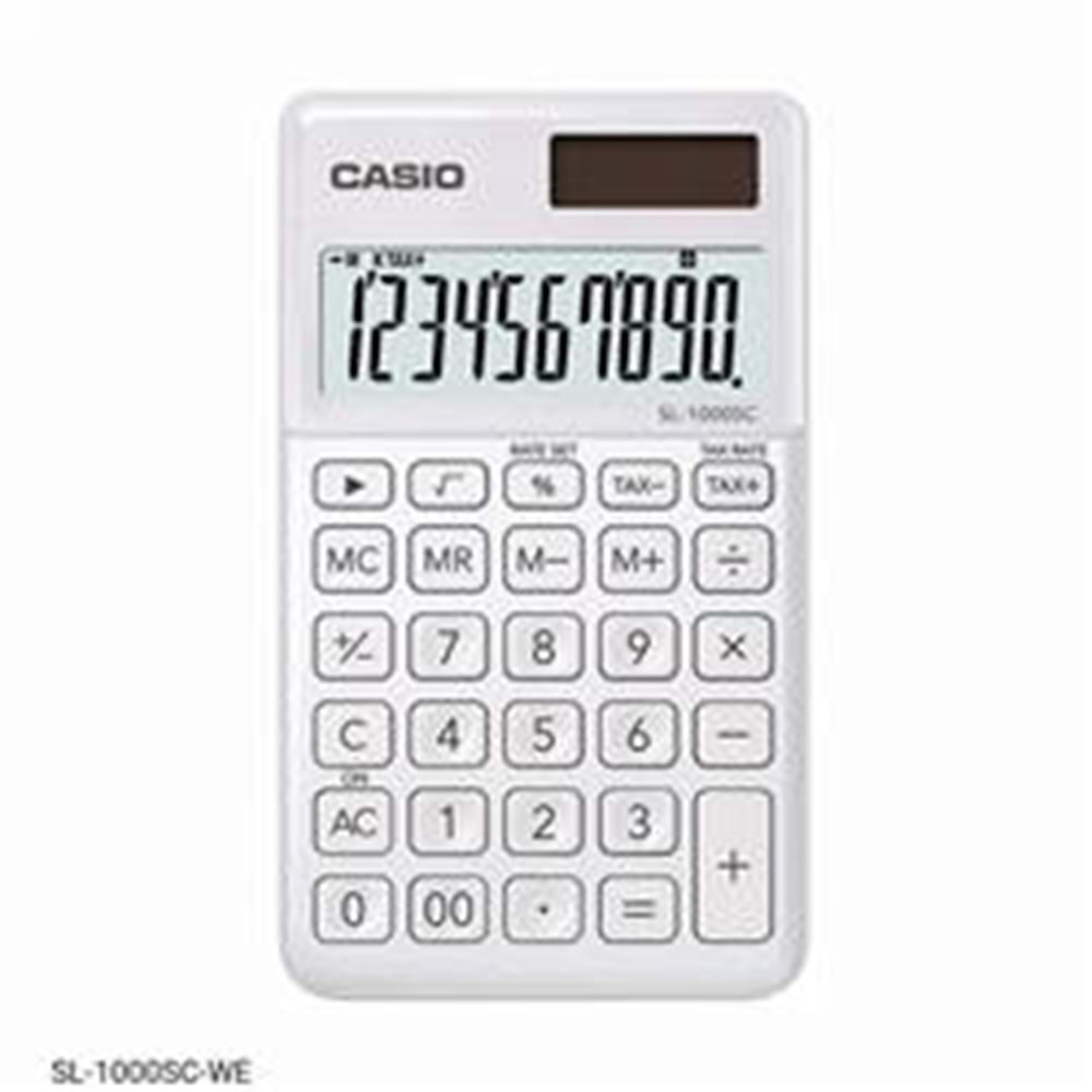 Casio SL-1000SC-WE Cep Tipi 10 Hane Beyaz Hesap Makinesi