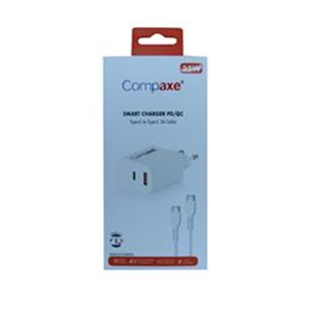 Compaxe CTA-350TT 35W 5V 3A PD-QC+ Type-C To Type-C Şarj Kablosu