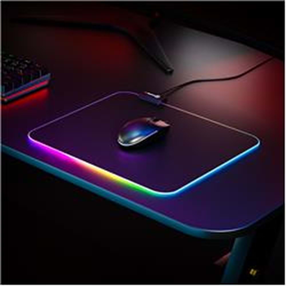Rampage Pulsar MP-21 Siyah 252-328-3mm RGB Ledli Gaming Mouse Pad