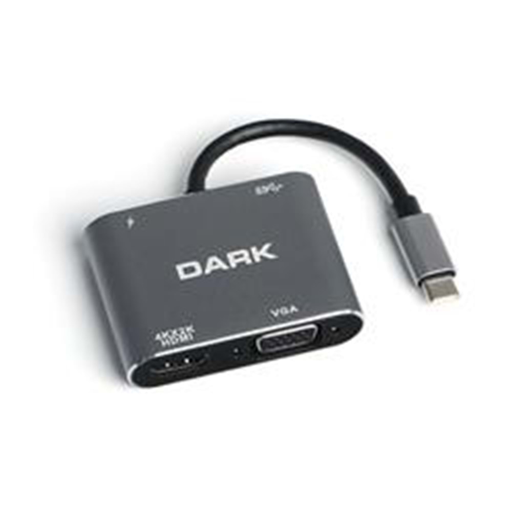 Hytech HY-USBC82 4K@30Hz Gri Metal 2xUSB3.0, 1xUSB