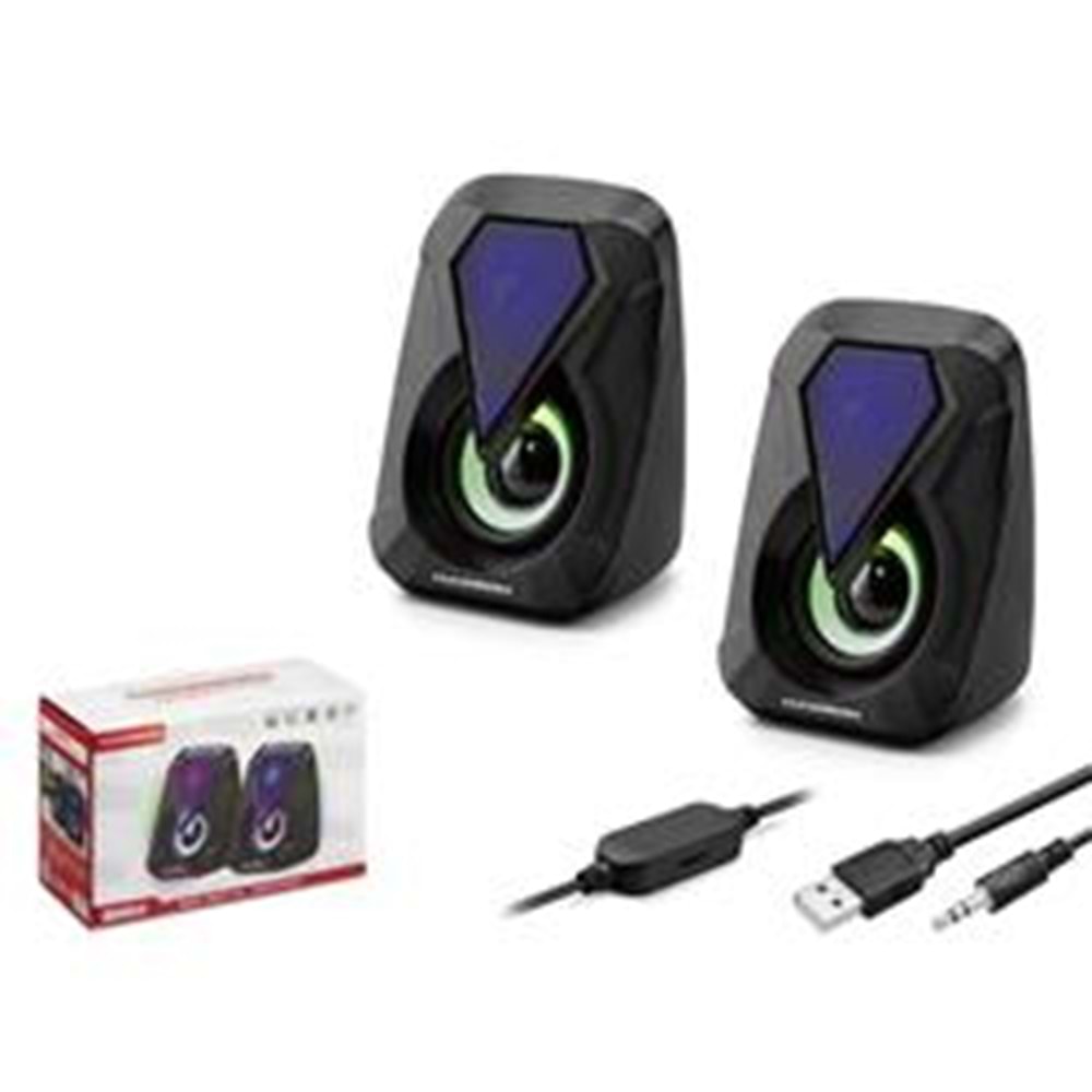 Hadron HD6054 Bilgisayar Speaker 1.1 LEDLİ SİYAH