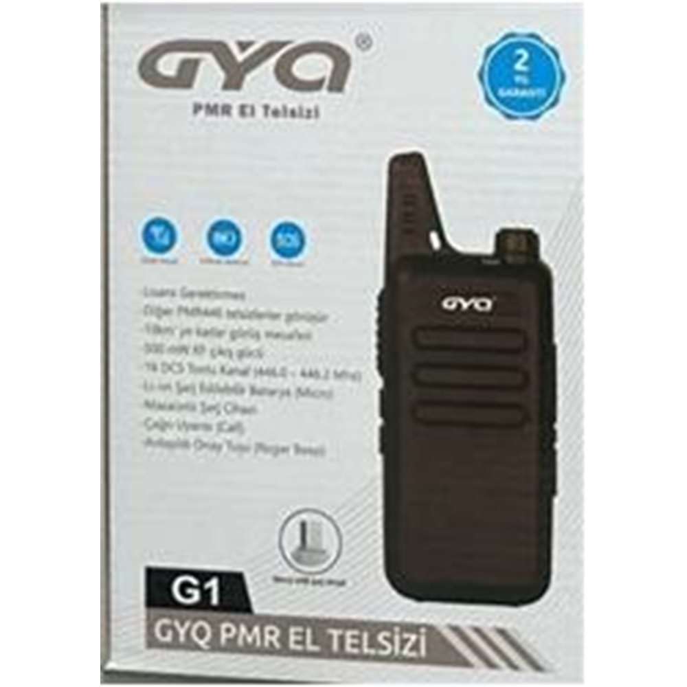 GYQ-QG1 PMR El Telsizi 10 Km Mesafeli Siyah Tekli Paket