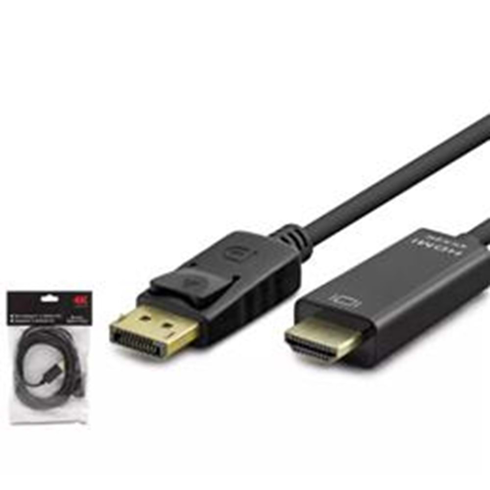HADRON HDX7797 DISPLAY (M) TO HDMI (M) KABLO 4K 30HZ 3M SİYAH