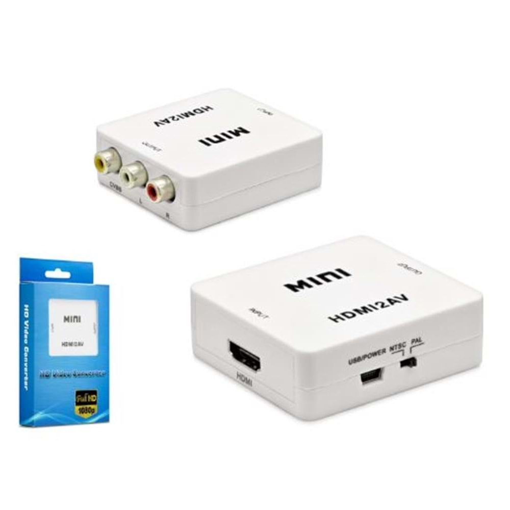 HADRON HDX1281 HD VIDEO CONVERTOR HDMI (IN) TO AV (OUT) BEYAZ