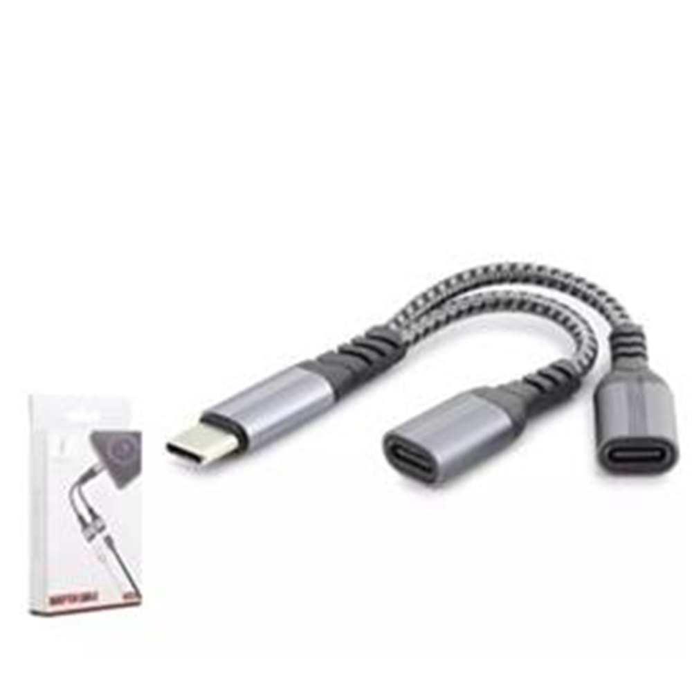Hadron Gj-017 Type-C To 2-Type-C F Kablo Car Şarj 100W Siyah