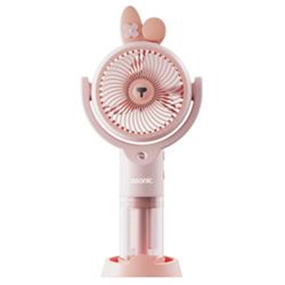 Asonic AFN26 Pembe 500mAh 2 Kademe Nemlendirici Sprey USB Fan