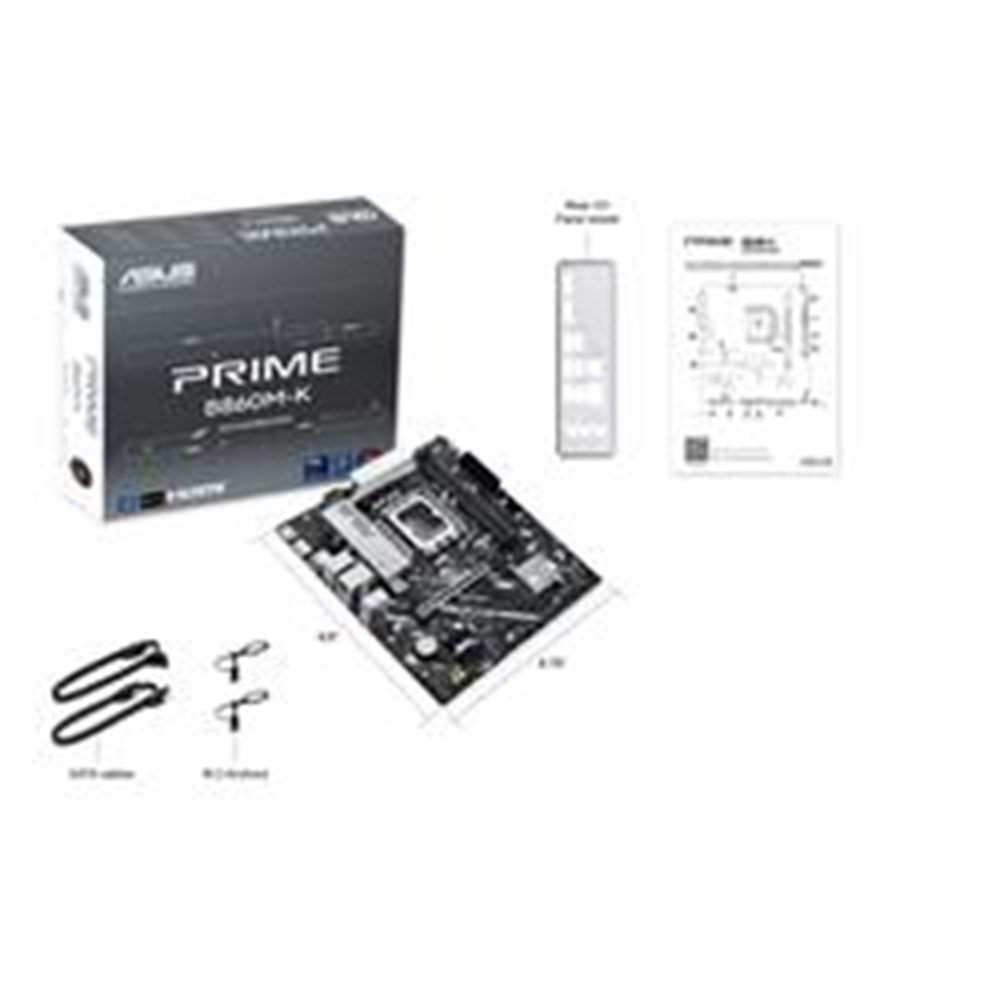Asus Prıme B860M-K-Intel B860 Soket 1851 DDR5 8800+(OC)MHz mATX Gaming (Oyuncu) Anakart