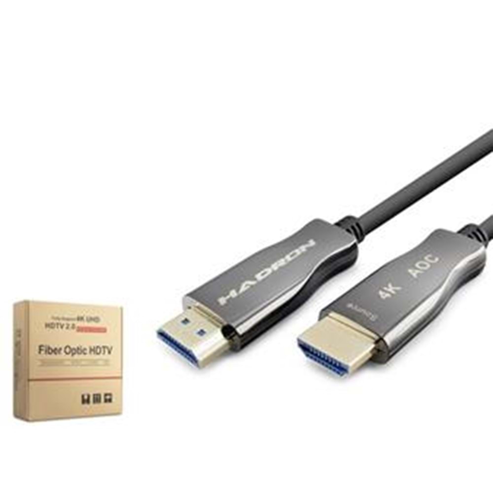 Hadron Hdx2059 50M Fiber Hdmi Kablo 4K 60Hz Siyah