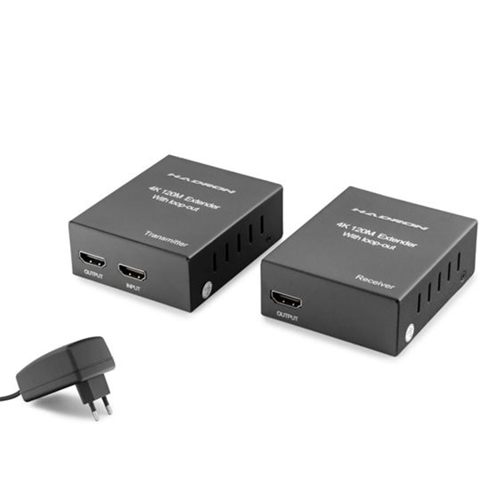 Hadron Hdx1368 120M Hdmi Extender Loop Out 4K Siyah