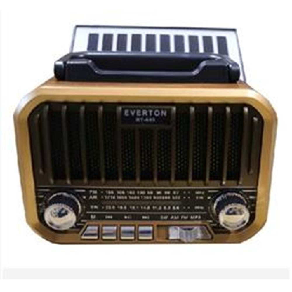 Everton RT-685 Şarjlı,Solarlı Nostaljik Radyo ( Bluetooth-USB-SD-FM)