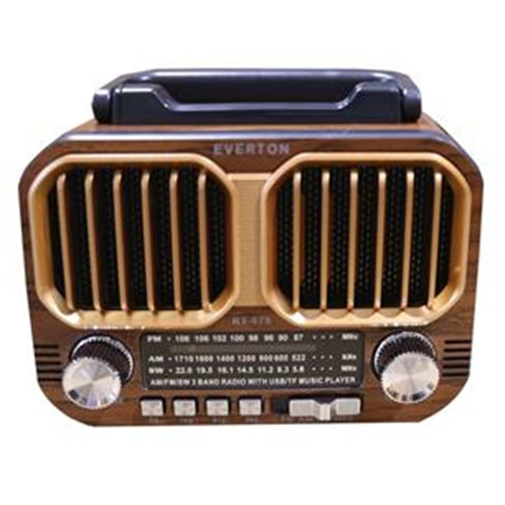Everton RT-679 Bluetooth-USB-SD-FM Şarjlı Solarlı Nostaljik Radyo 