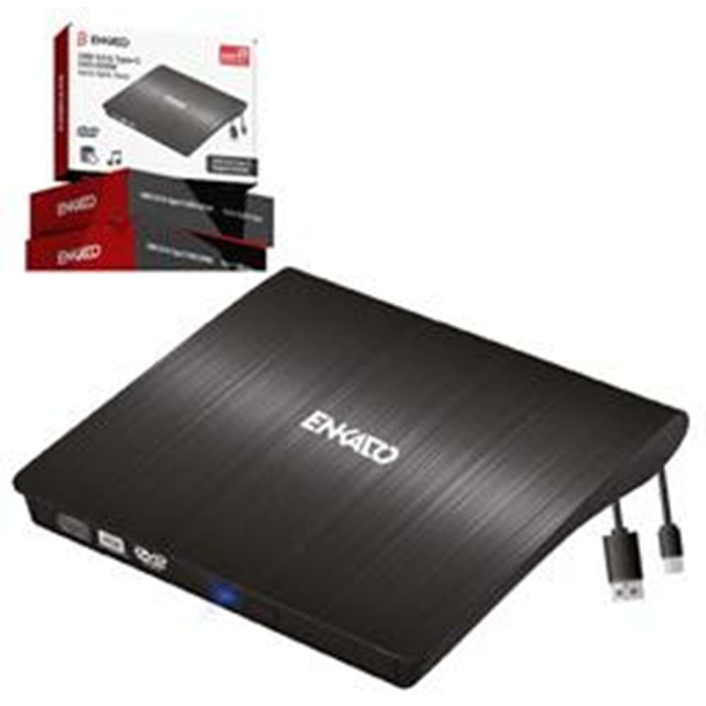 Enkado Ekd-Udvd120 Type-C - USB 3.0 DVD-R-CD-R-RW- Dvd-Rw Ultra Slim Harici Optik Yazıcı Siyah