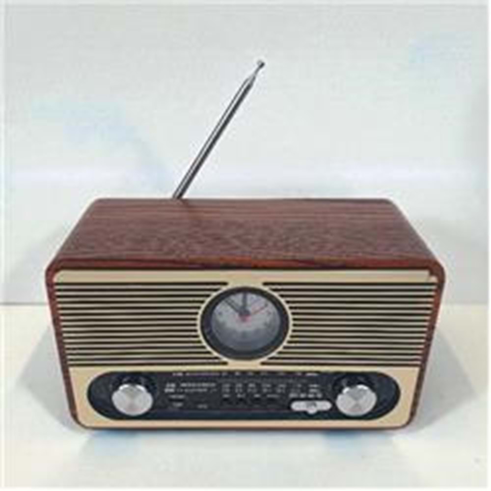 Everton RT-566 Bluetooth-USB-SD-FM Şarjlı Saatli Nostaljik Radyo 