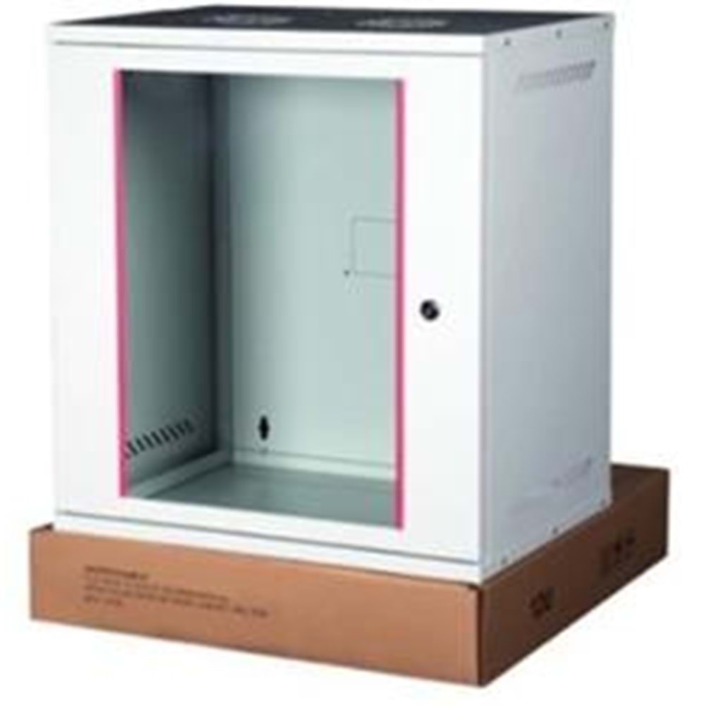 Lande LN-STB12U5440LG 12U 540x400 Ön Tek Cam Kapak Duvar Tip Boş Demonte Kabinet