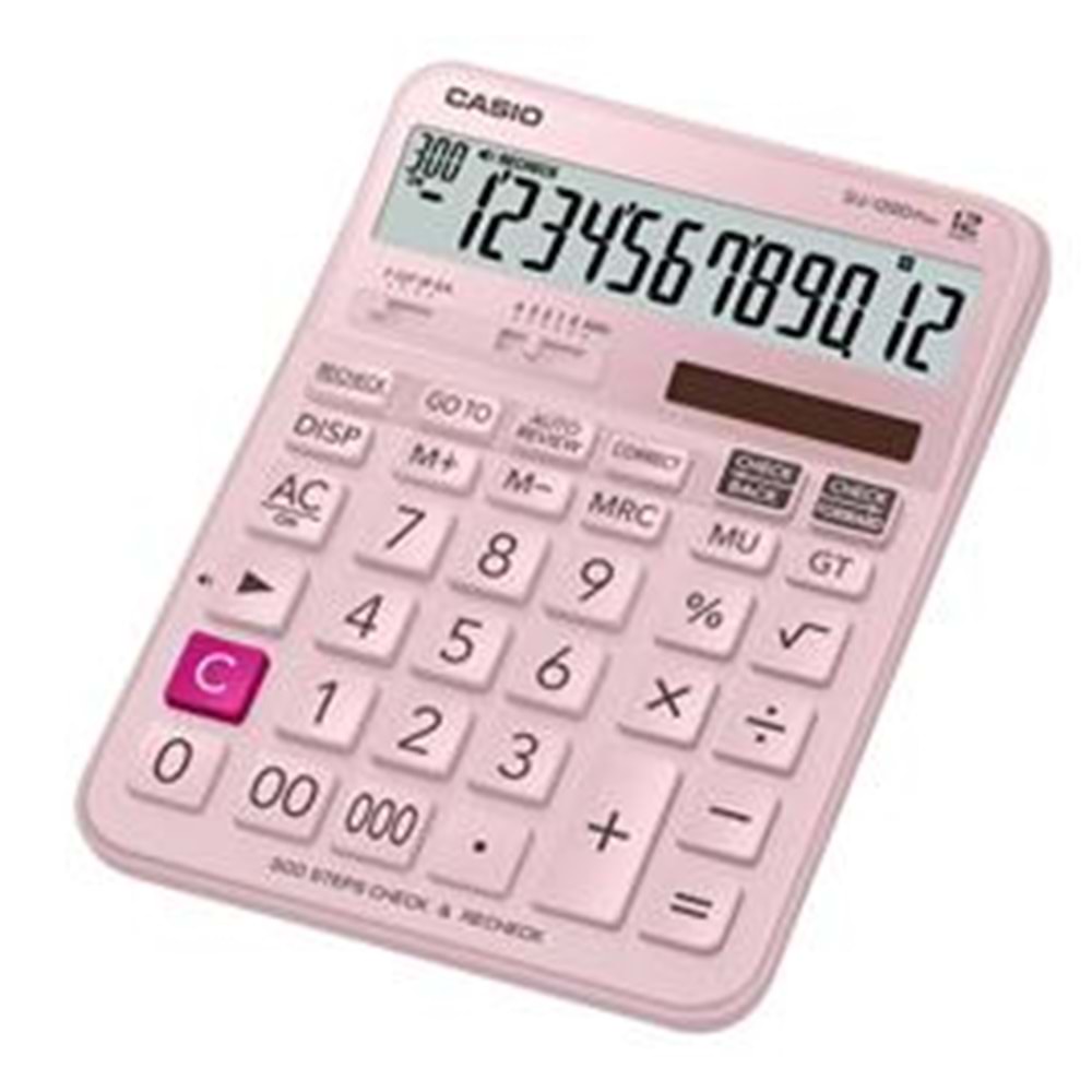 Casio DJ-120D Plus Pembe İşlem Kontrollü 12 Hane Masa Üstü Hesap Makinesi