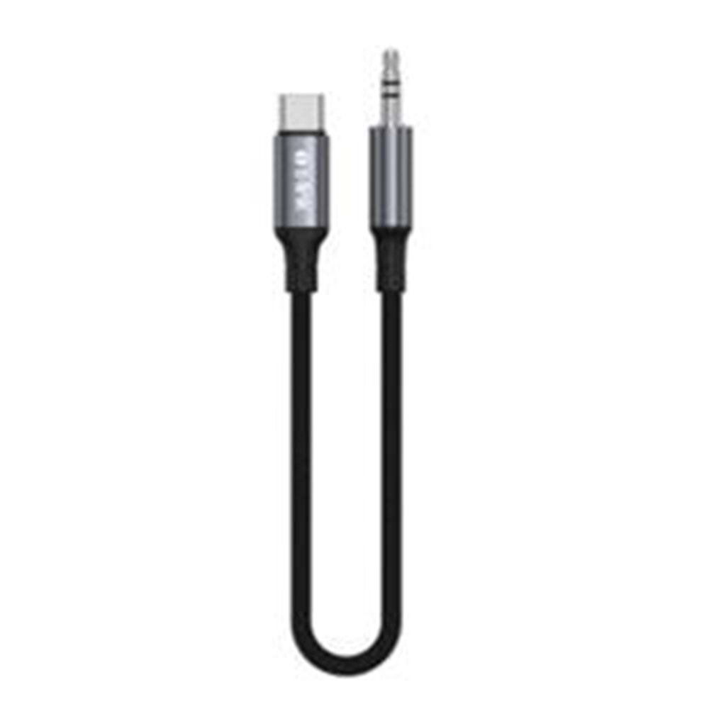 S-link Armor MC-01 1.2m Type-C to M AUX Örgülü Metal Başlıklı Siyah Ses Kablosu