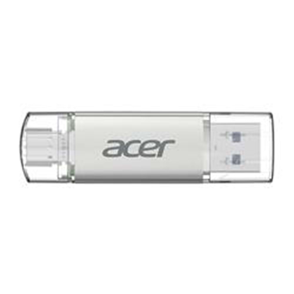 Acer 64GB USB 3.2 UT300-64GB USB-A+USB-C Çift Taraflı Metal Flash Bellek