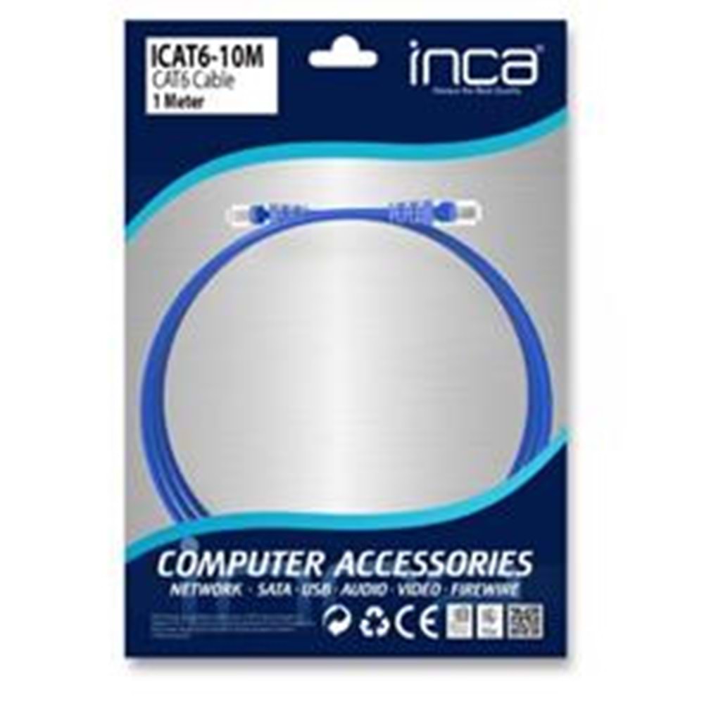 INCA ICAT6- 1MT Cat6 Mavi Kablo
