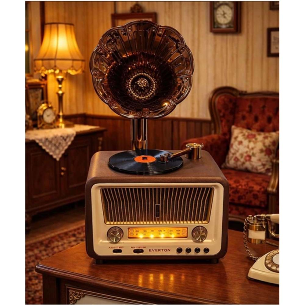 Everton Rt-608 Bluetooth Fm-Usb-Tf-Aux Şarjlı Nostaljik Radyo