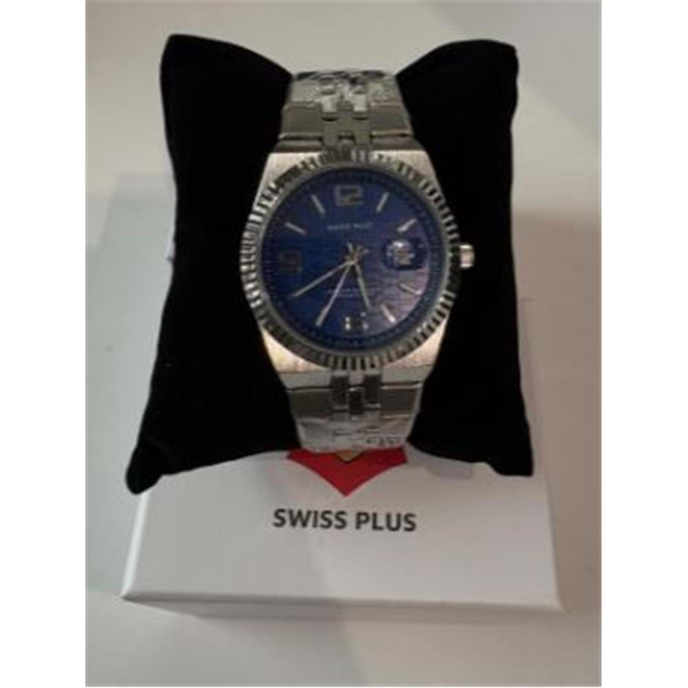 Swiss Plus Man Watch Premium Seri Model-1 ST3442AGS Blue-Silver